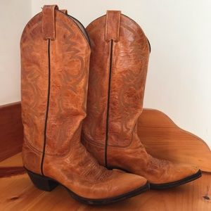 Larry Mahan leather Cowgirl/ Cowboy boots